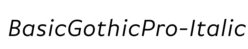 BasicGothicPro-Italic