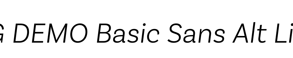  DEMO Basic Sans Alt Light It Regular