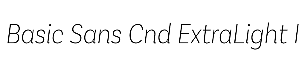  DEMO Basic Sans Cnd ExtraLight It Regular