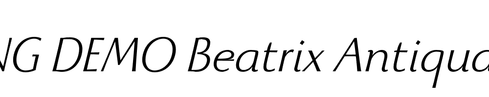  DEMO Beatrix Antiqua Light Italic