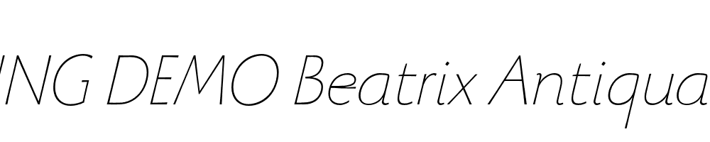  DEMO Beatrix Antiqua Thin Italic