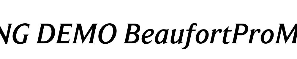  DEMO BeaufortProMedium Italic