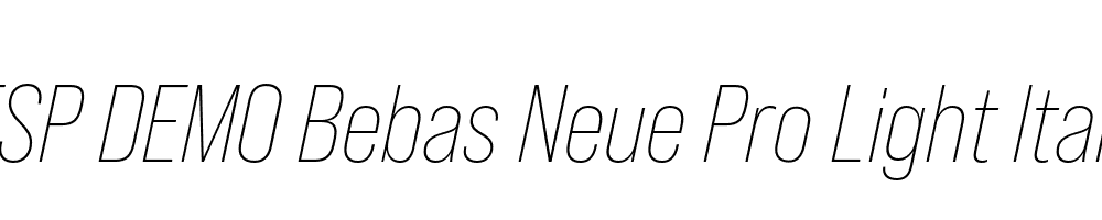 FSP DEMO Bebas Neue Pro Light Italic