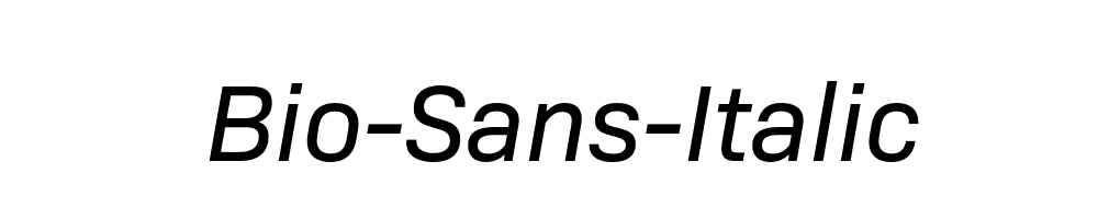 Bio-Sans-Italic