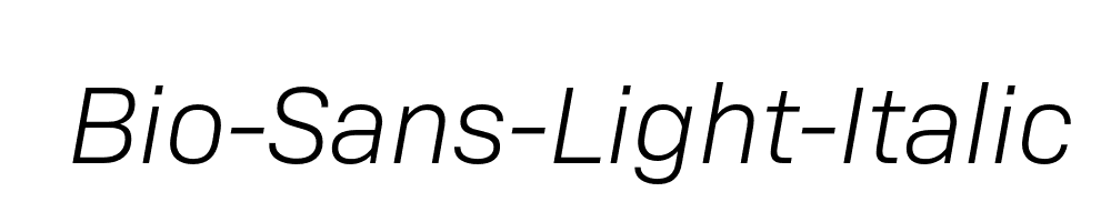 Bio-Sans-Light-Italic