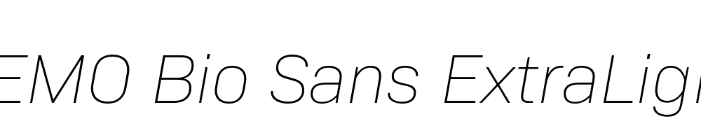 FSP DEMO Bio Sans ExtraLight Italic