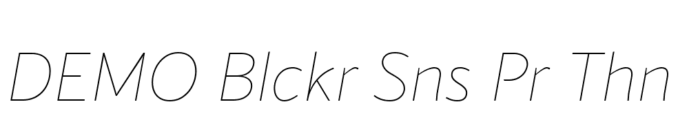 FSP DEMO Blckr Sns Pr Thn Italic