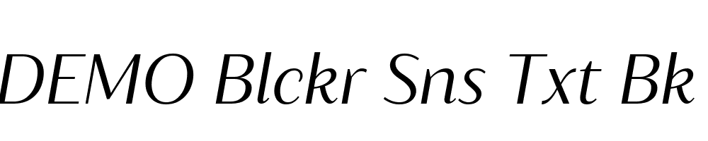 FSP DEMO Blckr Sns Txt Bk Italic