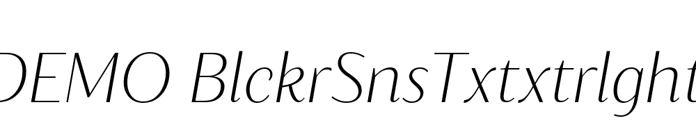 FSP DEMO BlckrSnsTxtxtrlght Italic