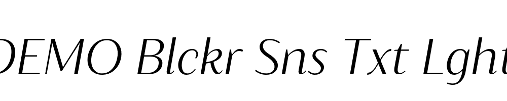 FSP DEMO Blckr Sns Txt Lght Italic