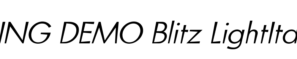  DEMO Blitz LightItalic Regular