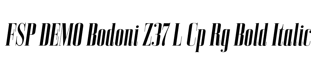 FSP DEMO Bodoni Z37 L Cp Rg Bold Italic