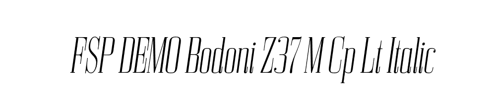 FSP DEMO Bodoni Z37 M Cp Lt Italic