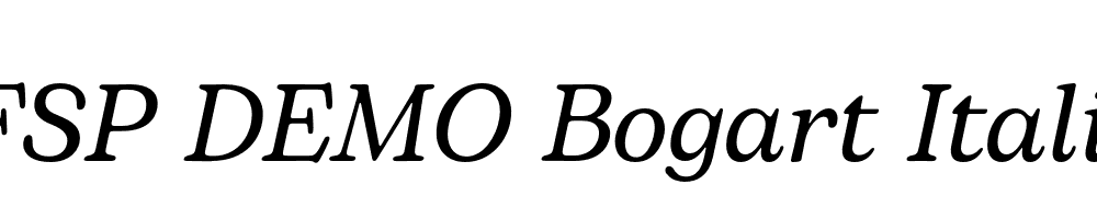 FSP DEMO Bogart Italic