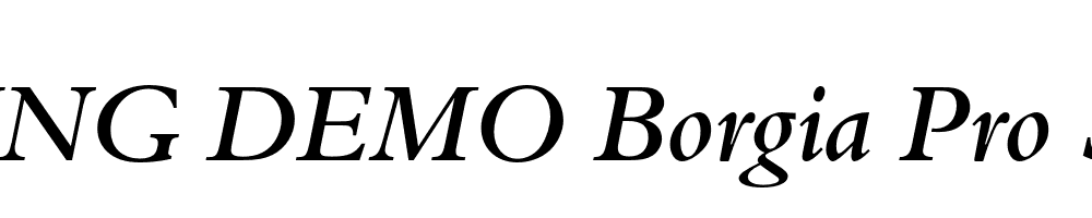  DEMO Borgia Pro Semibold Italic