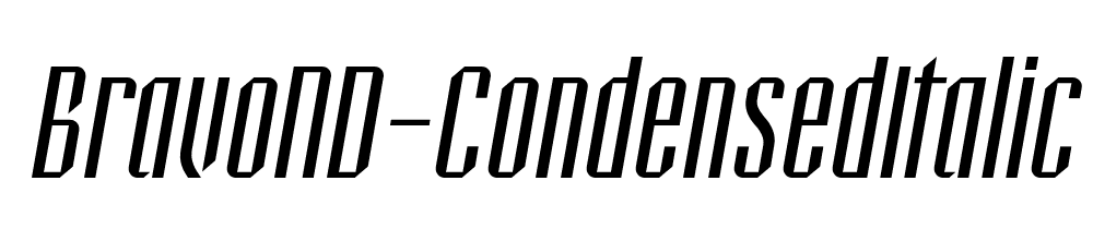 Bravo Nd Condensed Italic