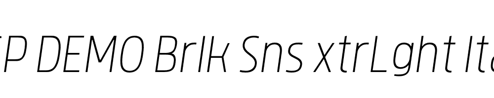 FSP DEMO Brlk Sns xtrLght Italic