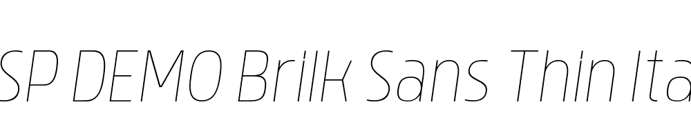 FSP DEMO Brilk Sans Thin Italic