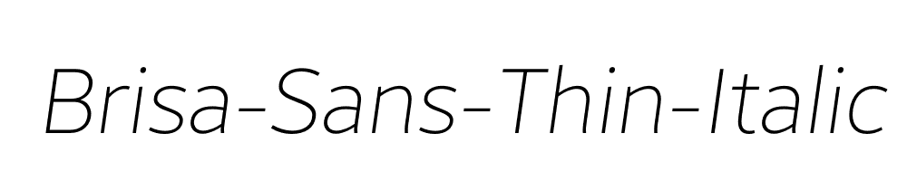 Brisa-Sans-Thin-Italic