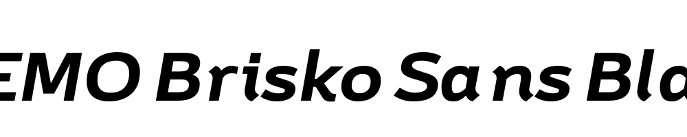  DEMO Brisko Sans Black Italic Regular