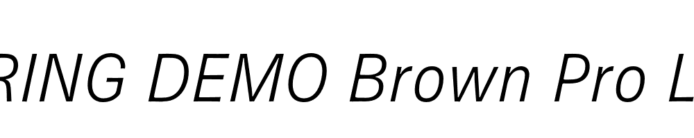  DEMO Brown Pro Light Italic