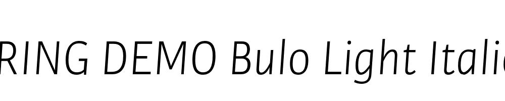  DEMO Bulo Light Italic Regular