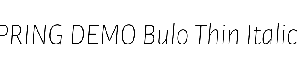  DEMO Bulo Thin Italic Regular