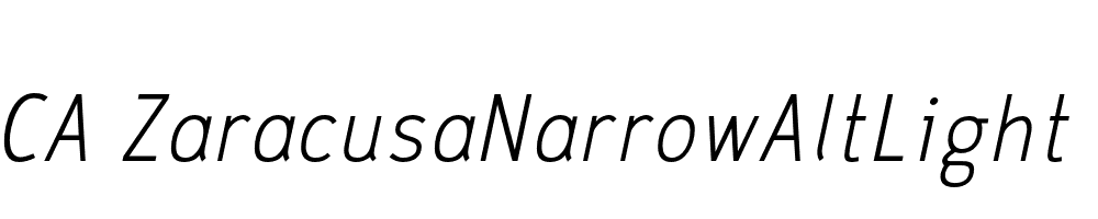  DEMO CA ZaracusaNarrowAltLight Rg Italic