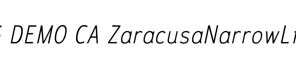  DEMO CA ZaracusaNarrowLight Rg Italic