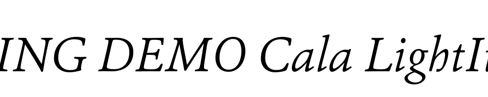  DEMO Cala LightItalic Regular