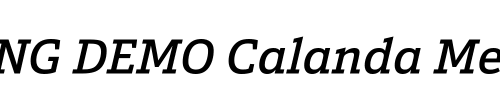  DEMO Calanda Medium Italic