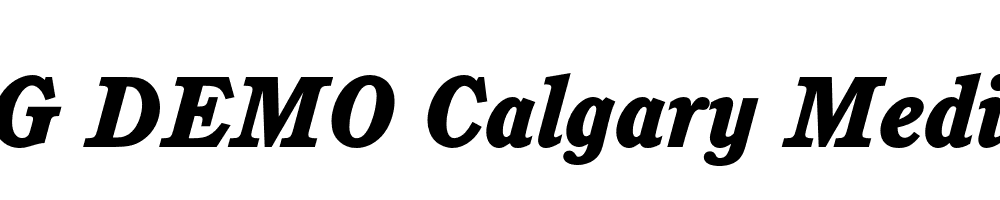  DEMO Calgary Medium Bold Italic