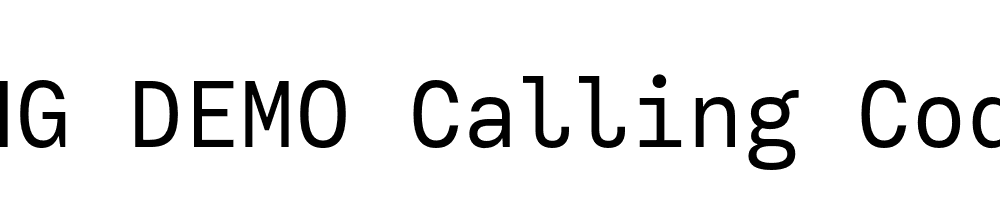  DEMO Calling Code Regular