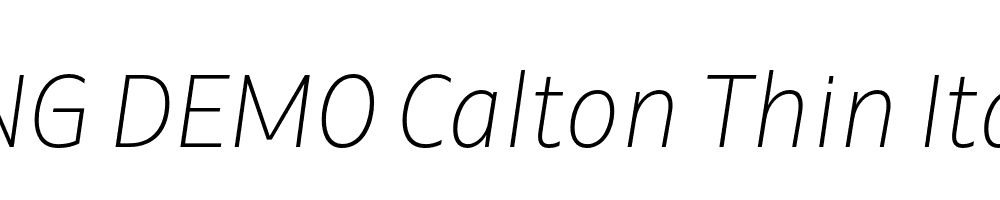  DEMO Calton Thin Italic Regular