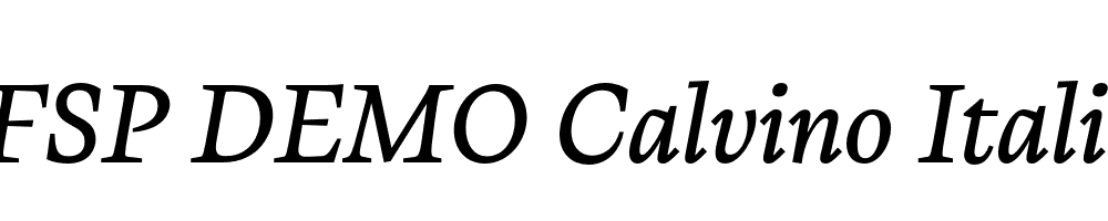 FSP DEMO Calvino Italic