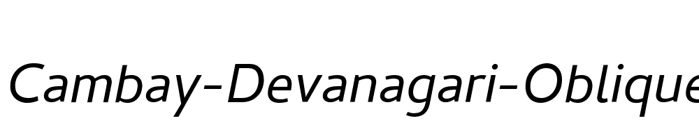 Cambay-Devanagari-Oblique