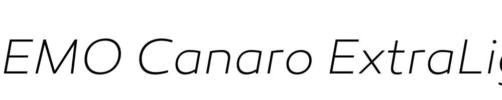  DEMO Canaro ExtraLight Italic Regular