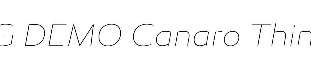  DEMO Canaro Thin Italic Regular