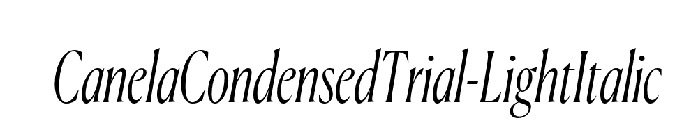 CanelaCondensedTrial-LightItalic