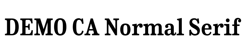  DEMO CA Normal Serif Bold Regular