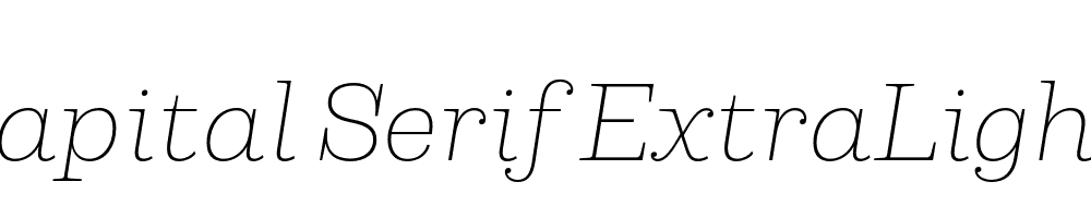  DEMO Capital Serif ExtraLight Italic Regular