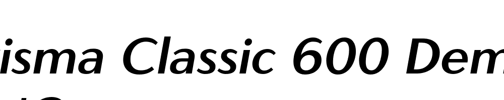  DEMO Carisma Classic 600 DemiBold Oblique Bold