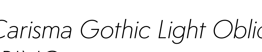  DEMO Carisma Gothic Light Oblique Regular