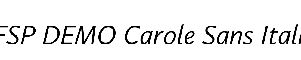 FSP DEMO Carole Sans Italic