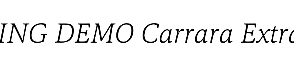  DEMO Carrara ExtraLight Italic