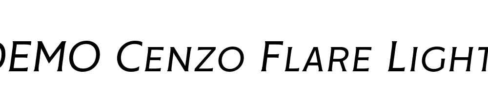  DEMO Cenzo Flare Light Italic Regular