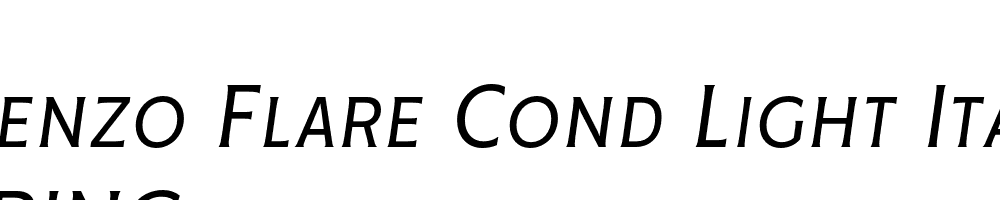  DEMO Cenzo Flare Cond Light Italic Regular