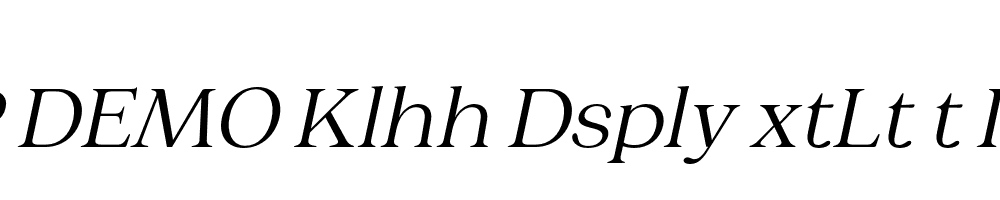 FSP DEMO Klhh Dsply xtLt t Italic