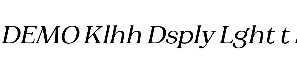 FSP DEMO Klhh Dsply Lght t Italic