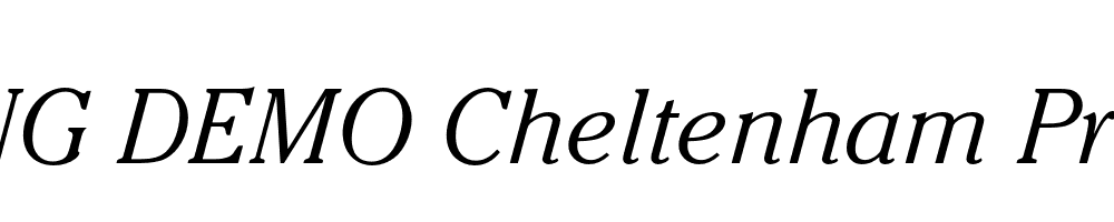  DEMO Cheltenham Pro Light Italic